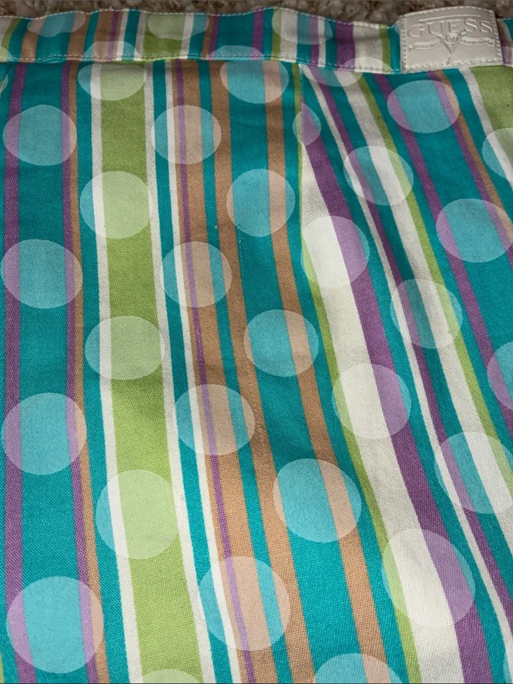 GUESS Striped Pastel Cotton Blend Women's Shorts